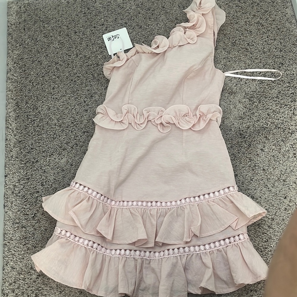 Pink one shoulder dress